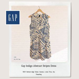 Gap Indigo Abstract Stripes Dress